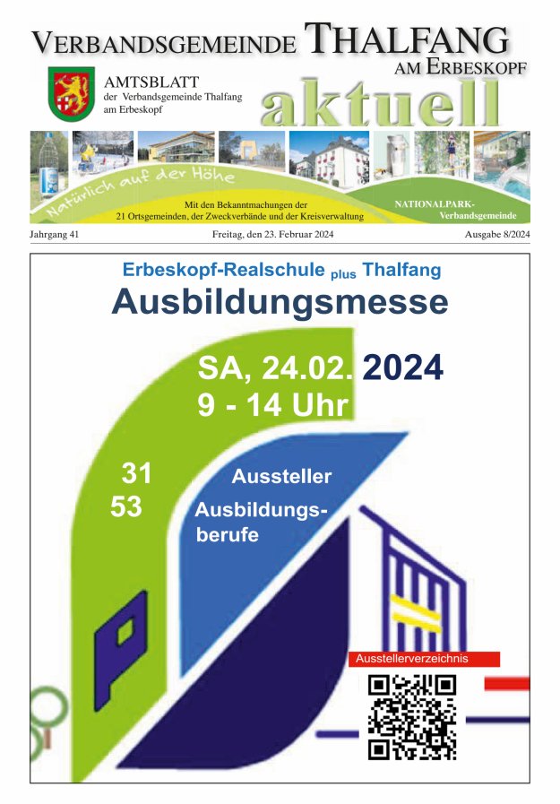 Thalfang aktuell - Amtsblatt VG Thalfang Titelblatt 08/2024