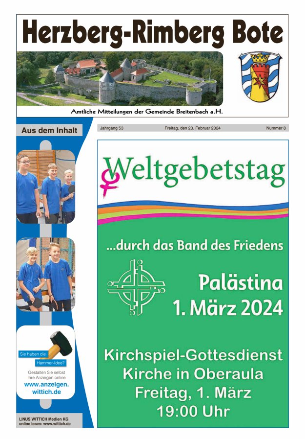 Herzberg-Rimberg Bote Titelblatt 08/2024