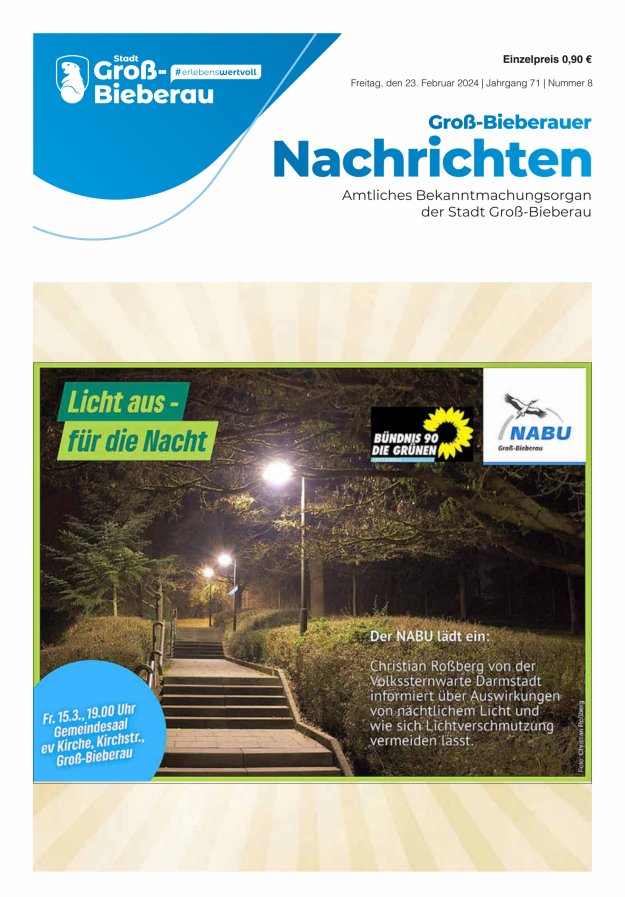 Groß-Bieberauer Nachrichten Titelblatt 08/2024