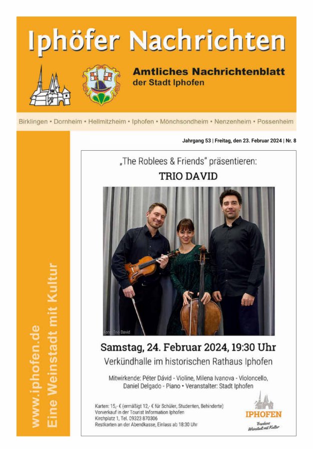 Iphöfer Nachrichten Titelblatt 08/2024