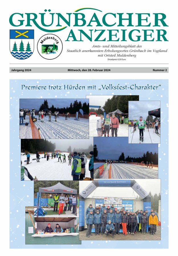 Grünbacher Anzeiger - Amts- und Mitteilungsblatt Titelblatt 02/2024