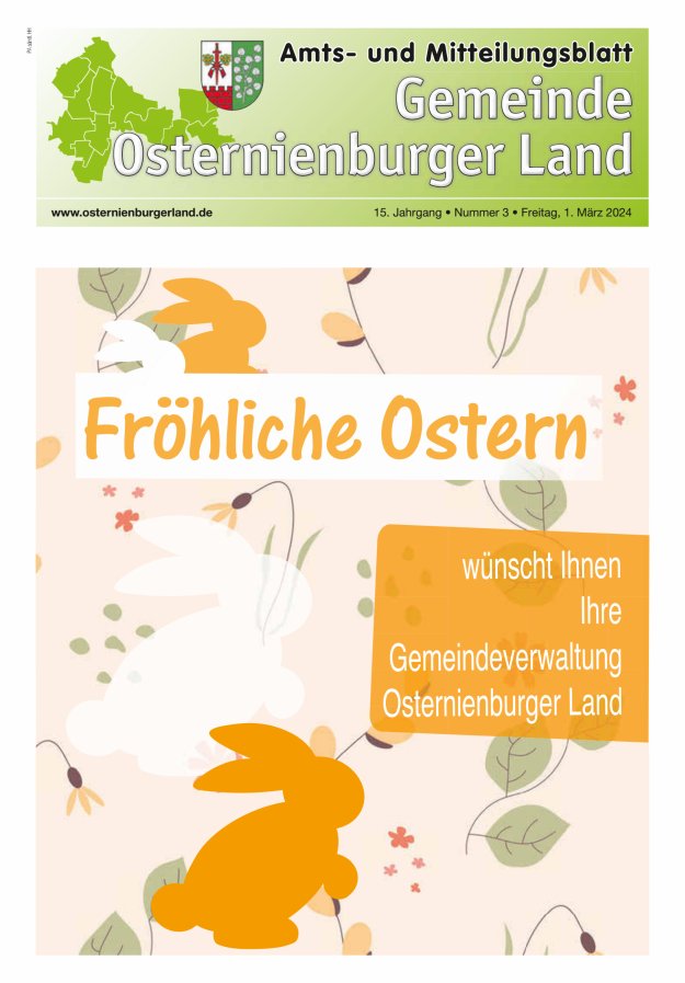Gemeinde Osternienburger Land – Amts- und Mitteilungsblatt Titelblatt 03/2024