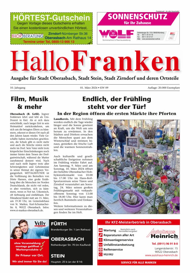 Hallo Franken Fürther Umland Titelblatt 02/2024