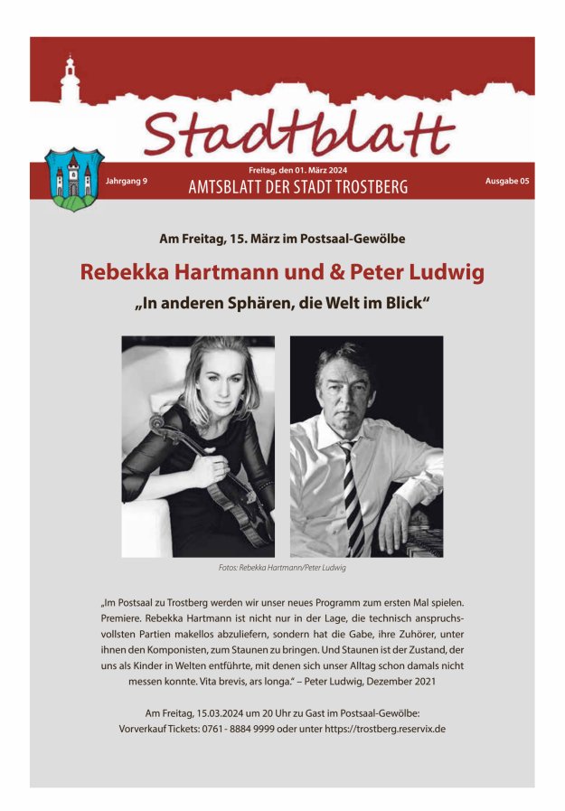 Stadtblatt Trostberg an der Alz Titelblatt 05/2024