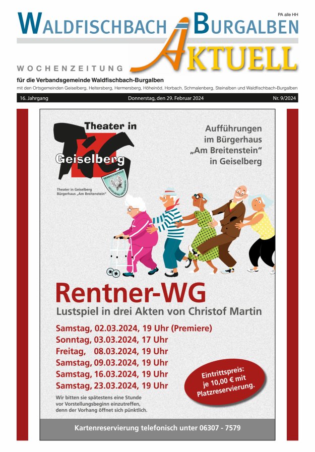 Amtsblatt der Verbandsgemeinde Waldfischbach-Burgalben Titelblatt 09/2024