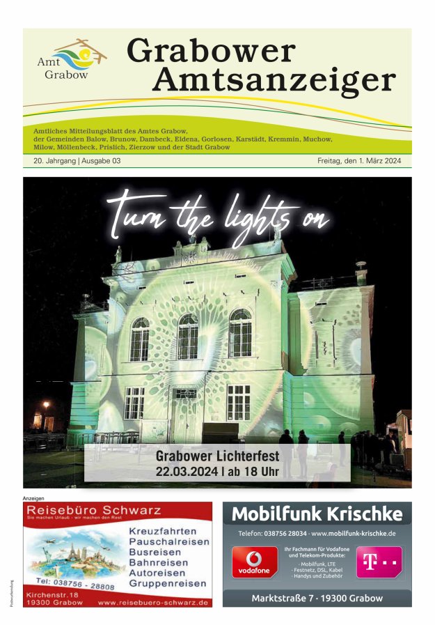 Grabower Amtsanzeiger Titelblatt 03/2024