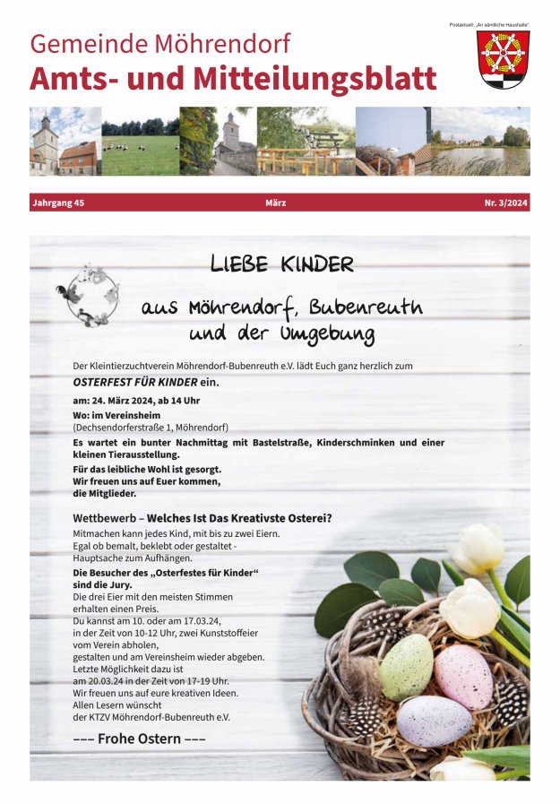Amts- und Mitteilungsblatt Gemeinde Möhrendorf Titelblatt 03/2024