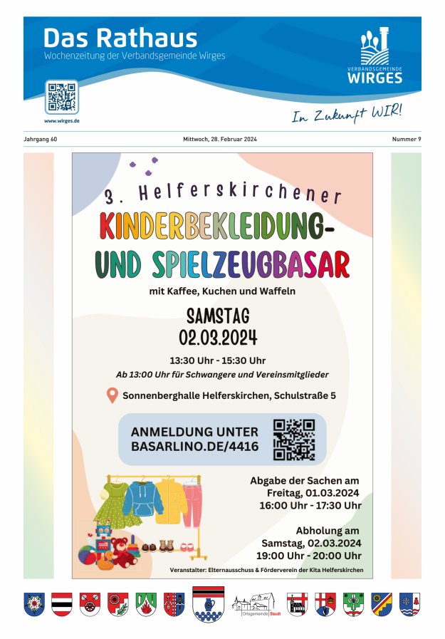 Das Rathaus - Informationen für die Bürger in der VG Wirges Titelblatt 09/2024