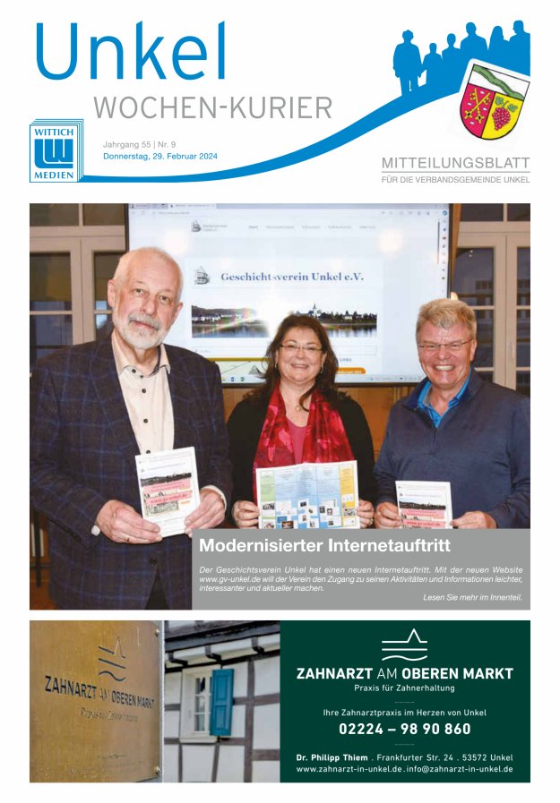 Wochen-Kurier Verbandsgemeinde Unkel Titelblatt 09/2024