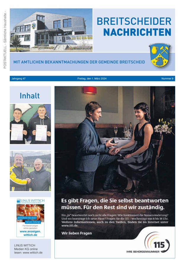Breitscheider Nachrichten Titelblatt 09/2024