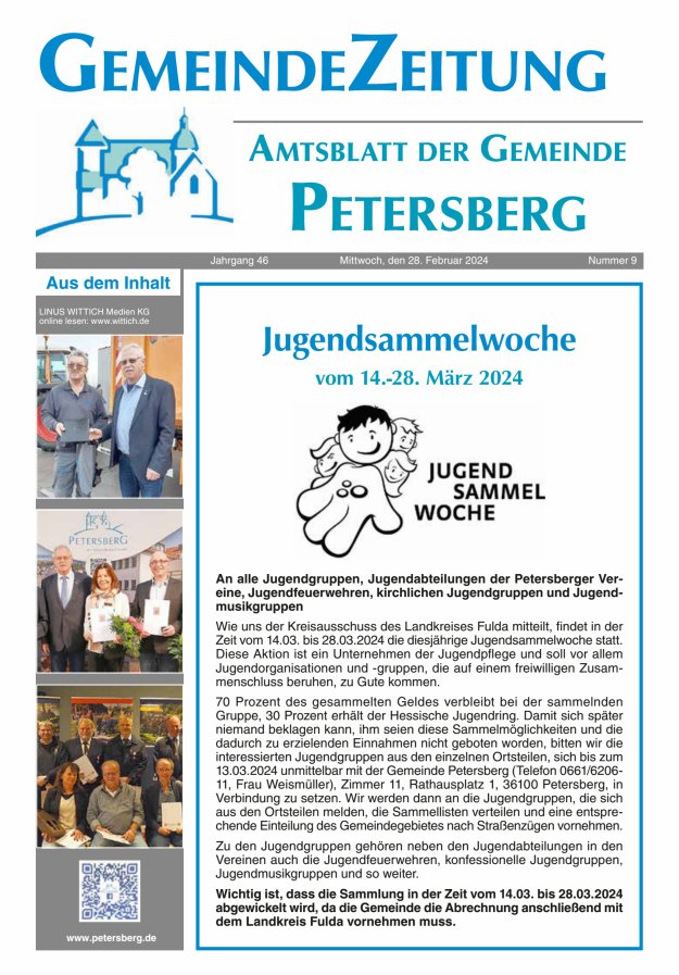Amtsblatt Blickpunkt Petersberg Titelblatt 09/2024