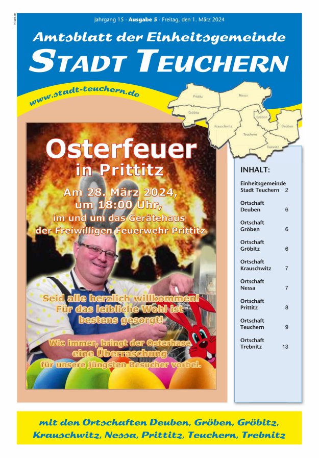 Amtsblatt der Einheitsgemeinde Stadt Teuchern Titelblatt 05/2024