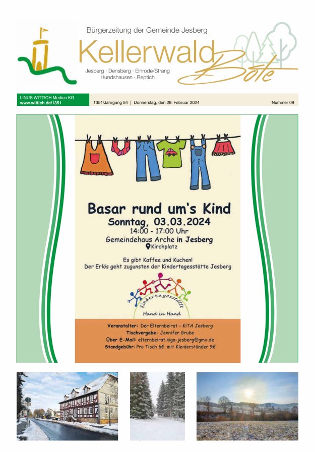 Kellerwaldbote - Bürgerzeitung der Gemeinde Jesberg Titelblatt 09/2024