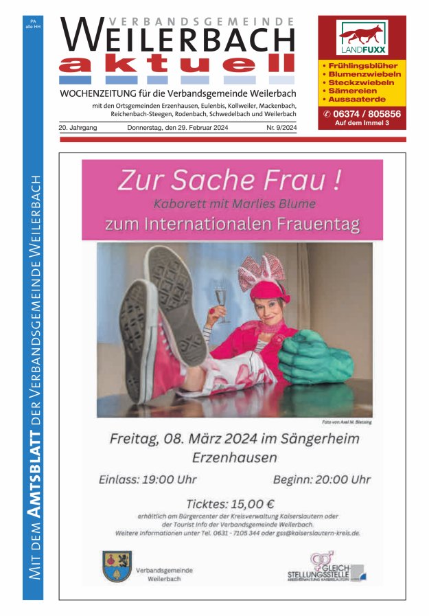 Verbandsgemeinde Weilerbach aktuell Titelblatt 09/2024