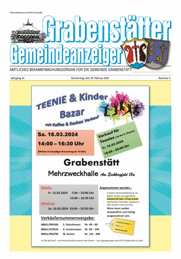Grabenstätter Gemeindeanzeiger Titelblatt 05/2024