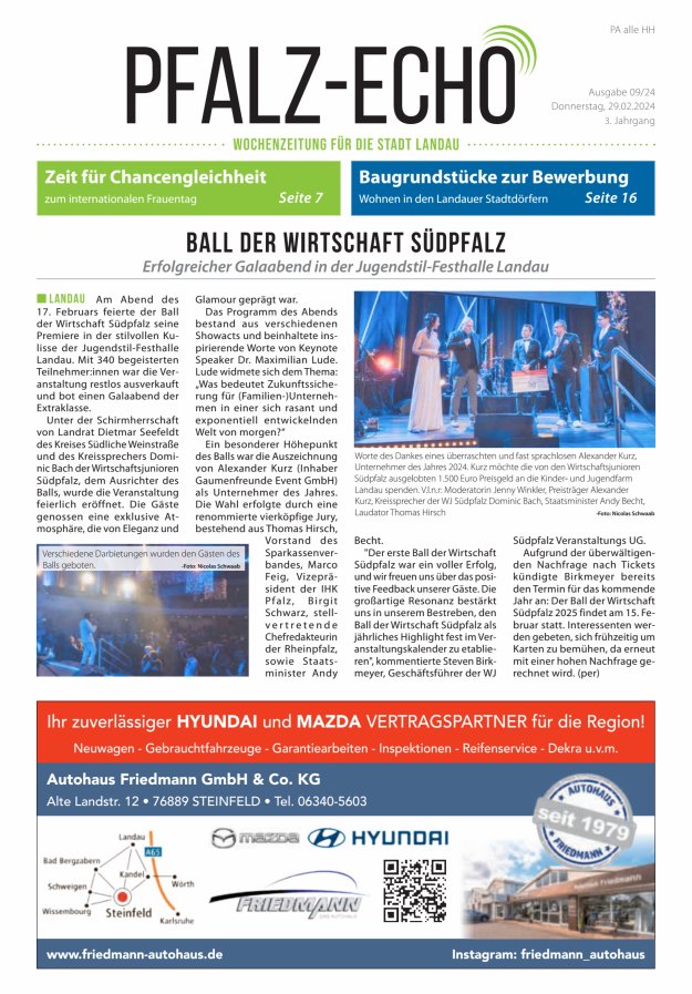Pfalz-Echo Titelblatt 09/2024
