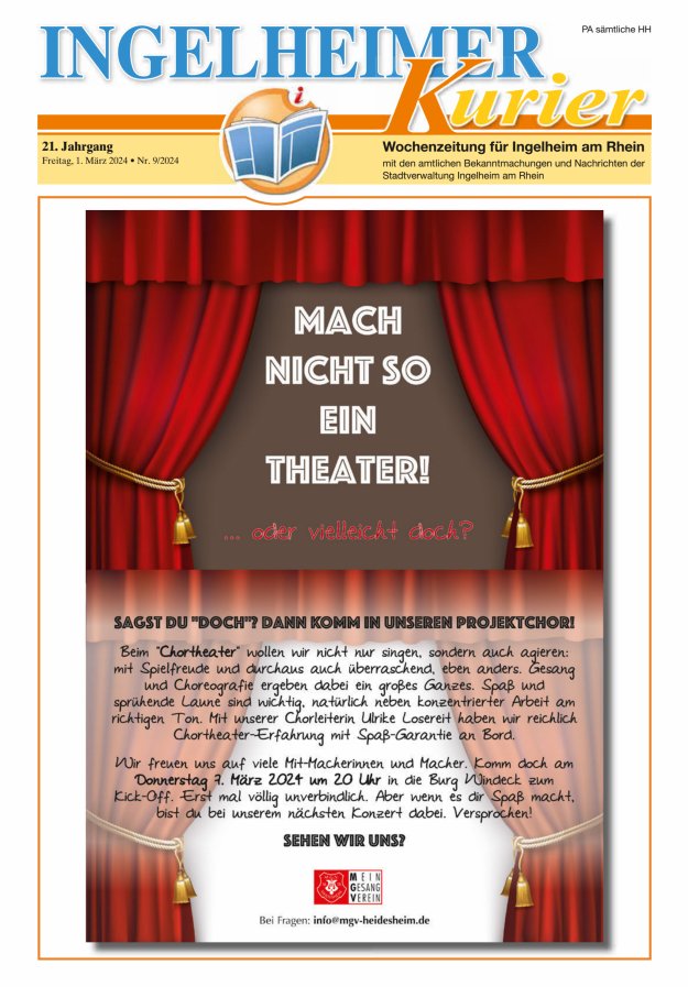 Ingelheimer Kurier Titelblatt 09/2024