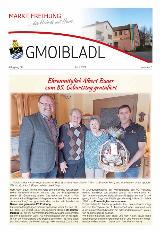 Markt Freihung Mitteilungsblatt Titelblatt 03/2024