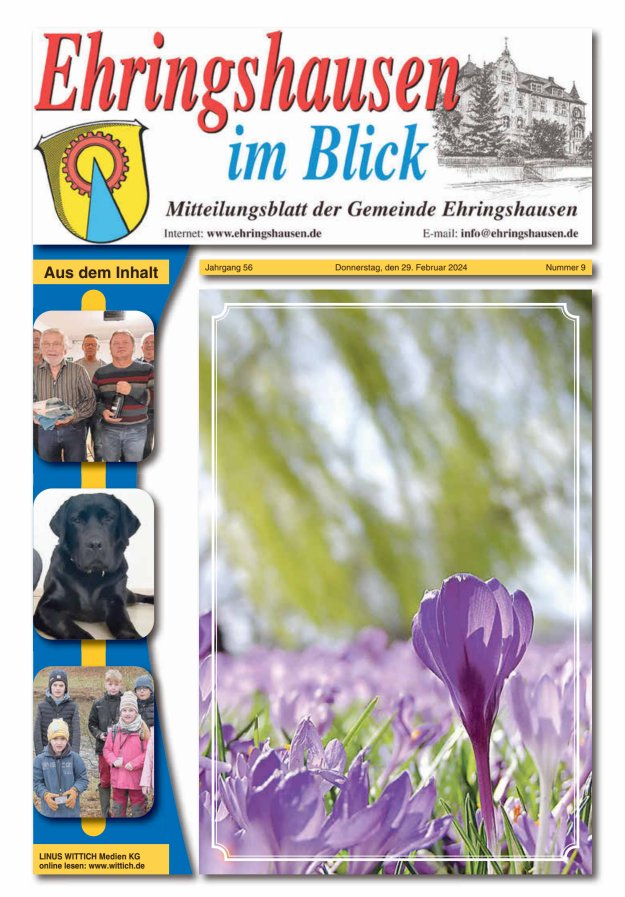Mitteilungsblatt der Gemeinde Ehringshausen Titelblatt 09/2024