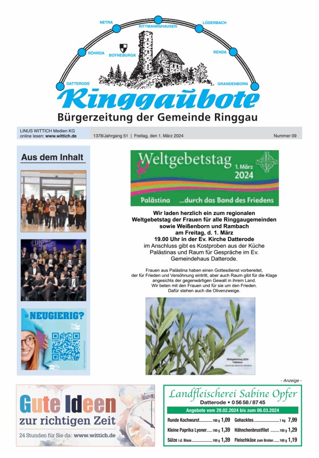 Ringgaubote Titelblatt 09/2024