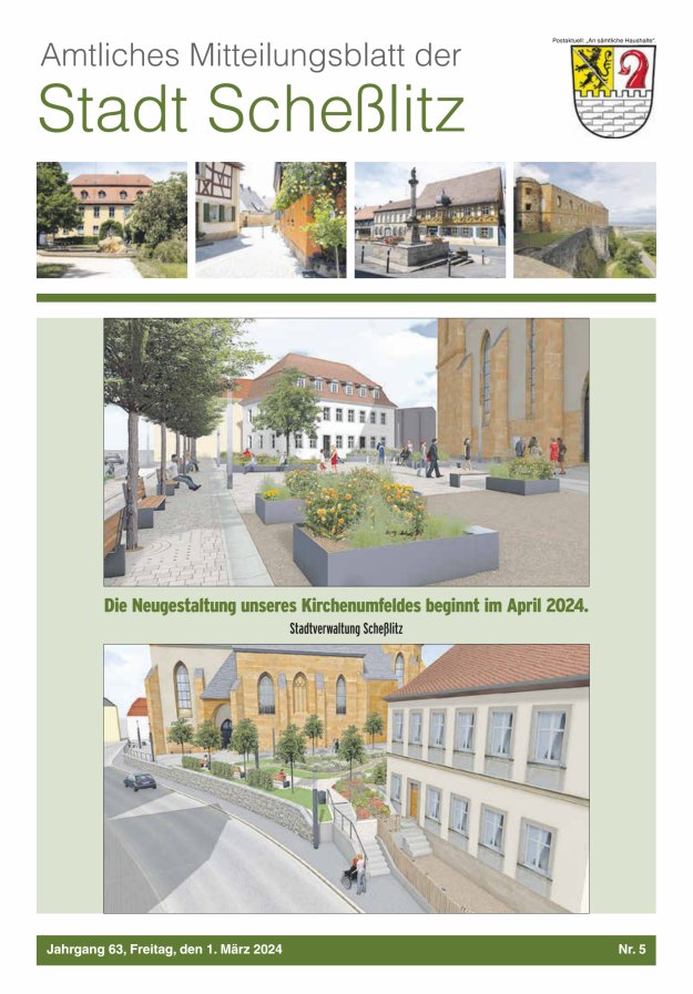 Scheßlitzer Anzeiger - Amtliches Mitteilungsblatt der Stadt Scheßlitz Titelblatt 05/2024