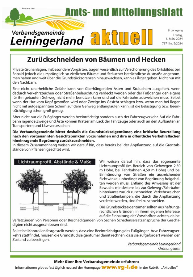 VG Leiningerland aktuell Titelblatt 09/2024
