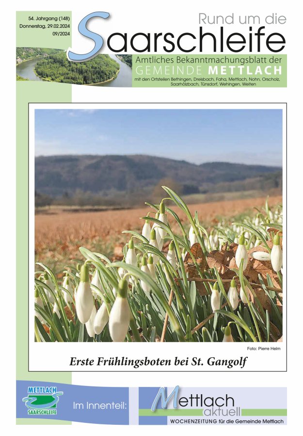 Rund um die Saarschleife Gemeinde Mettlach Titelblatt 09/2024