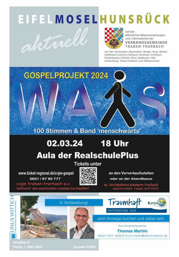 Eifel-Mosel-Hunsrück aktuell VG Traben-Trarbach Titelblatt 09/2024