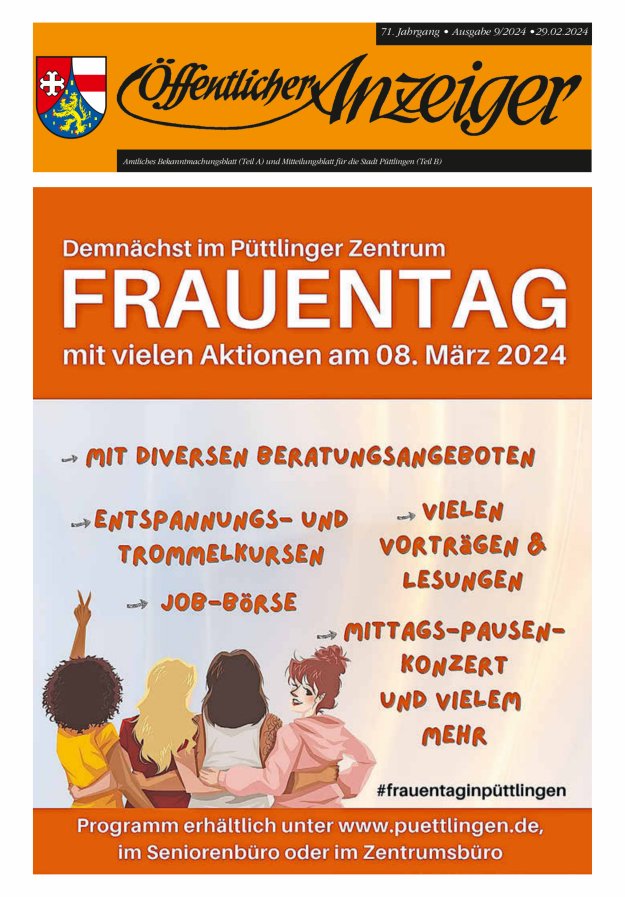 Öffentlicher Anzeiger - Stadt Püttlingen Titelblatt 09/2024