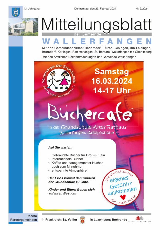 Mitteilungsblatt Gemeinde Wallerfangen Titelblatt 09/2024