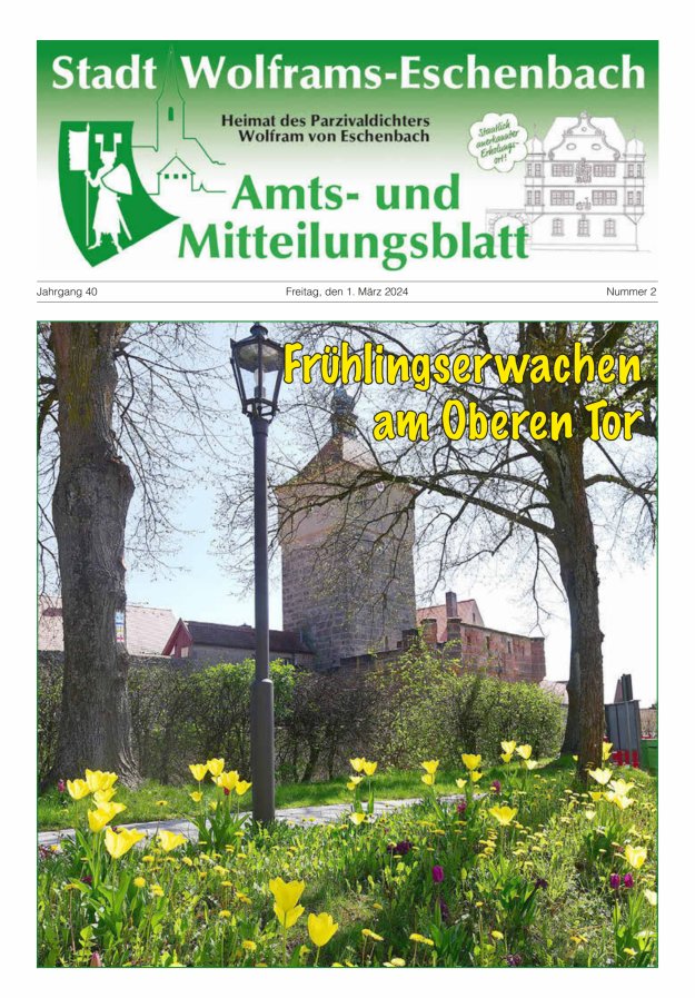 Amts- und Mitteilungsblatt Stadt Wolframs-Eschenbach Titelblatt 02/2024