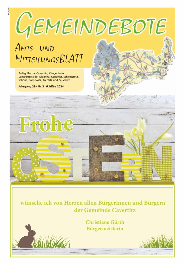 Gemeindebote - Amts- und Mitteilungsblatt Titelblatt 03/2024