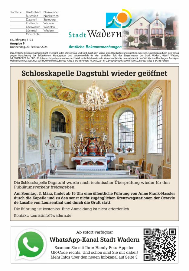 Stadt Wadern Titelblatt 09/2024