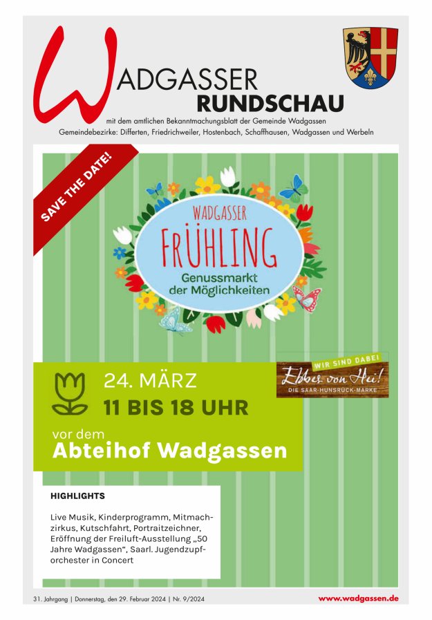 Wadgasser Rundschau Titelblatt 09/2024