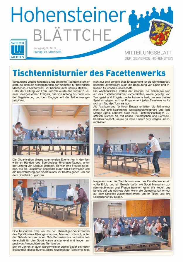 Hohensteiner Blättche Titelblatt 09/2024