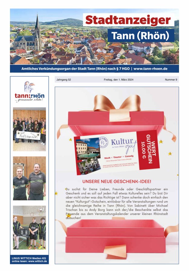 Stadtanzeiger Tann (Rhön) Titelblatt 09/2024