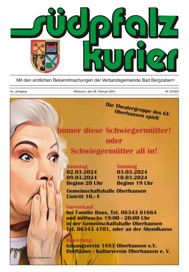 Südpfalz Kurier - VG Bad Bergzabern Titelblatt 09/2024