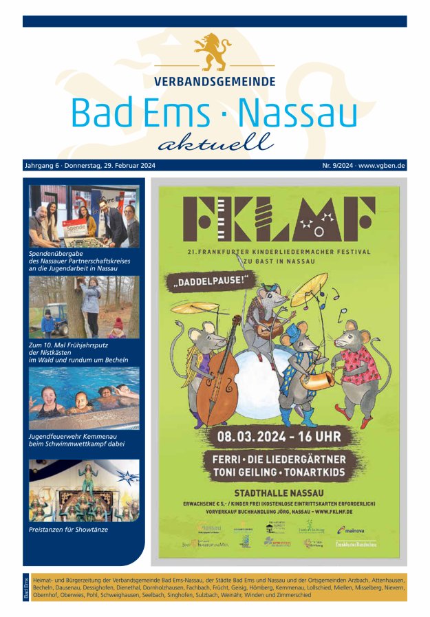 Bad Ems-Nassau aktuell Ausgabe Bad Ems Titelblatt 09/2024