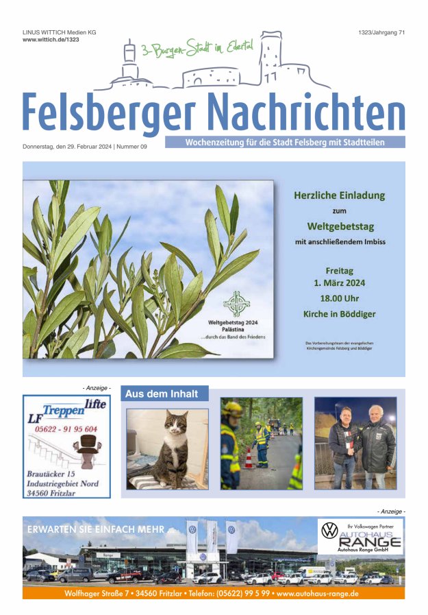 Felsberger Nachrichten Titelblatt 09/2024