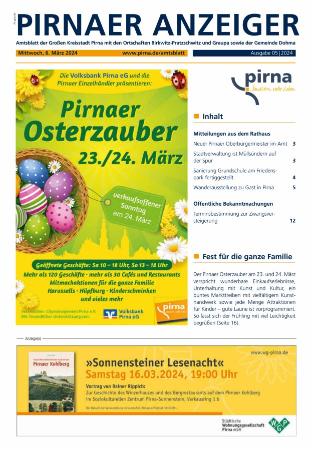 Pirnaer Anzeiger Titelblatt 06/2024