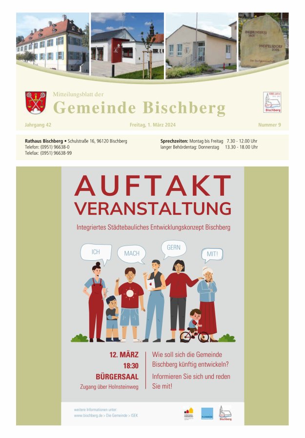 Mitteilungsblatt der Gemeinde Bischberg Titelblatt 09/2024