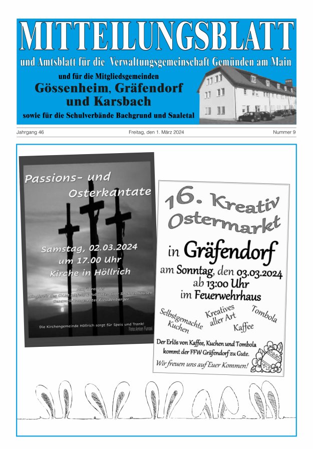 Mitteilungsblatt der VG Gemünden a Main Titelblatt 09/2024