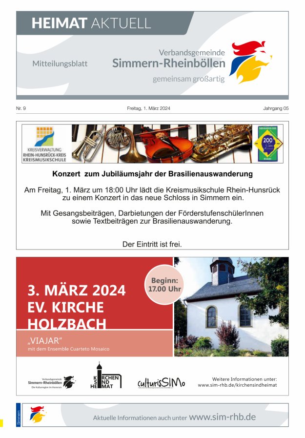 Heimat Aktuell - Mitteilungsbl der VG Simmern-Rheinböllen Ausg Simmern Titelblatt 09/2024