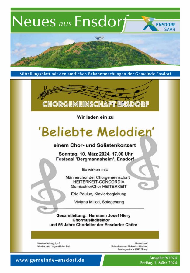 Neues aus Ensdorf Titelblatt 09/2024
