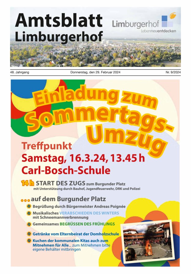 Amtsblatt Limburgerhof Titelblatt 09/2024