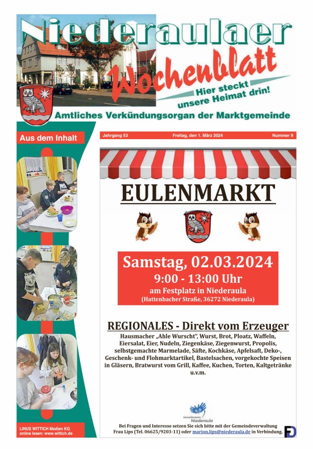 Niederaulaer Wochenblatt Titelblatt 09/2024