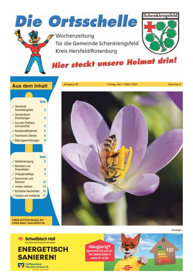 Die Ortsschelle Titelblatt 09/2024