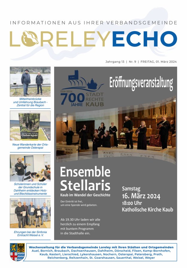 Loreley-Echo - Mitteilungsblatt der Verbandsgemeinde Loreley Titelblatt 09/2024