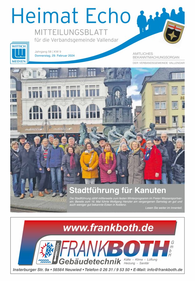 Heimat-Echo - Heimat- und Bürgerzeitung Verbandsgemeinde Vallendar Titelblatt 09/2024