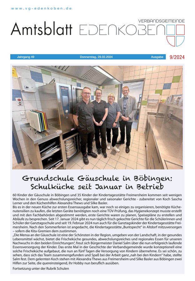 Amtsblatt VG Edenkoben Titelblatt 09/2024